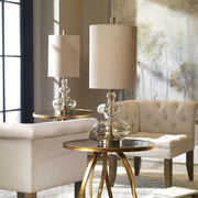 Uttermost Formoso Amber Glass Buffet Lamp With Linen Shade