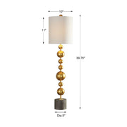 Uttermost Selim Metallic Gold Leaf Buffet Lamp With White Linen Shade