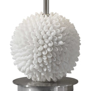 Uttermost Cascara Faux Seashells Sphere Buffet Lamp With Beige Linen Shade