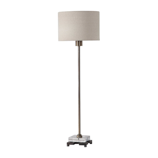 Uttermost Danyon Antiqued Brass Iron Table Lamp With Beige Linen Shade