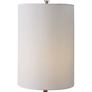 Uttermost Margo Antiqued Brass and Crystal Buffet Lamp With White Linen Shade