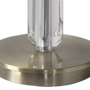 Uttermost Margo Antiqued Brass and Crystal Buffet Lamp With White Linen Shade