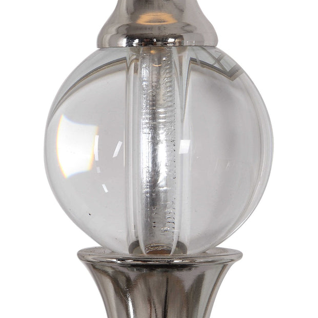 Uttermost Elody Blue Gray Glazed Ceramic Buffet Lamp With White Linen Shade