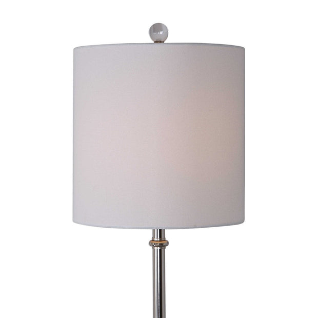 Uttermost Elody Blue Gray Glazed Ceramic Buffet Lamp With White Linen Shade