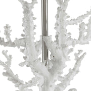 Uttermost Corallo White Coral and Crystal Table Lamp With Light Beige Linen Shade