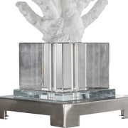 Uttermost Corallo White Coral and Crystal Table Lamp With Light Beige Linen Shade