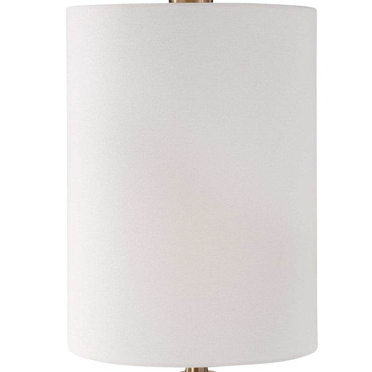 Uttermost Darrin Crackled Gray Glazed Embossed Ceramic Table Lamp With White Linen Shade
