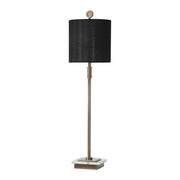 Uttermost Volante Antique Brass Iron Table Lamp With Black Linen Shade
