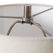 Uttermost Parnell Antiqued Brass Buffet Lamp With Beige Linen Shade