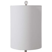 Uttermost Piers Blue Glazed Ceramic Buffet Lamp With White Linen Shade