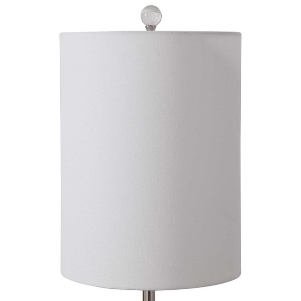 Uttermost Piers Blue Glazed Ceramic Buffet Lamp With White Linen Shade
