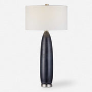 Uttermost Cullen Blue Gray Glazed Ceramic Table Lamp With White Linen Shaden