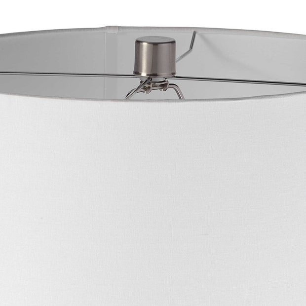 Uttermost Cullen Blue Gray Glazed Ceramic Table Lamp With White Linen Shaden