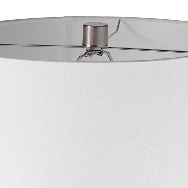 Uttermost Cullen Blue Gray Glazed Ceramic Table Lamp With White Linen Shaden