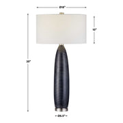 Uttermost Cullen Blue Gray Glazed Ceramic Table Lamp With White Linen Shaden