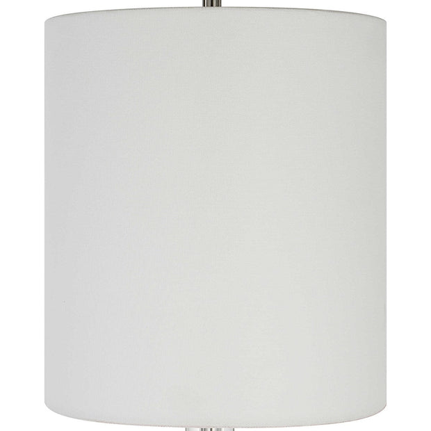 Uttermost Aurelia Polished Nickel Buffet Lamp With White Linen Shade