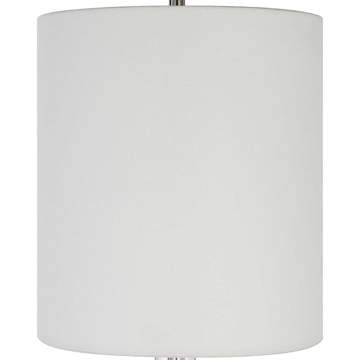 Uttermost Aurelia Polished Nickel Buffet Lamp With White Linen Shade