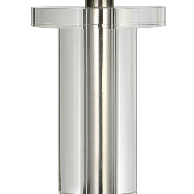 Uttermost Aurelia Polished Nickel Buffet Lamp With White Linen Shade