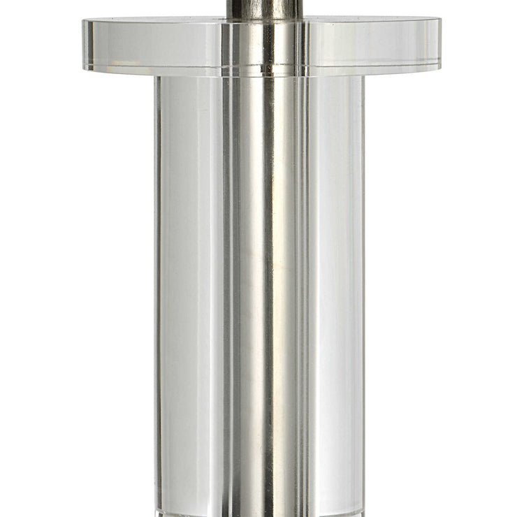 Uttermost Aurelia Polished Nickel Buffet Lamp With White Linen Shade