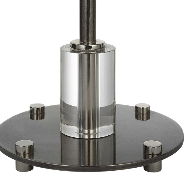 Uttermost Aurelia Polished Nickel Buffet Lamp With White Linen Shade