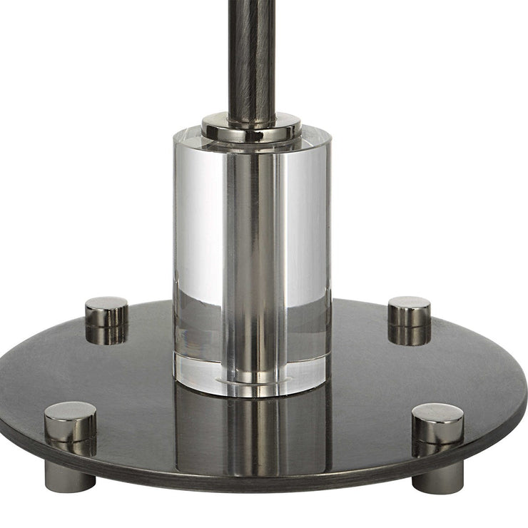 Uttermost Aurelia Polished Nickel Buffet Lamp With White Linen Shade