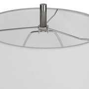 Uttermost Aurelia Polished Nickel Buffet Lamp With White Linen Shade