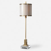 Uttermost Villena Brushed Brass Buffet Lamp With Golden Champagne Shade