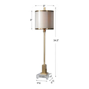 Uttermost Villena Brushed Brass Buffet Lamp With Golden Champagne Shade