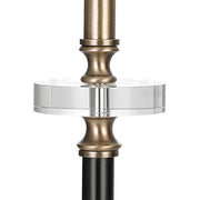 Uttermost Maud Agee Black and Antiqued Brass Table Lamp With White Linen Shade