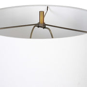 Uttermost Monolith Pewter Gray Table Lamp With White Shade