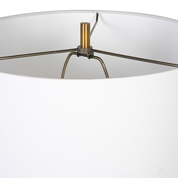 Uttermost Monolith Pewter Gray Table Lamp With White Shade