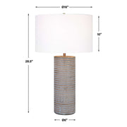 Uttermost Monolith Pewter Gray Table Lamp With White Shade