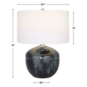 Uttermost Highlands Deep Emerald Green Glazed Ceramic Table Lamp With White Shade