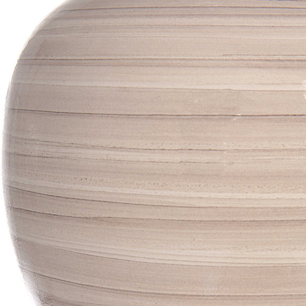 Uttermost Chalice Taupe, Tan and Charcoal Ceramic Table Lamp With White Linen Shade