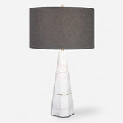 Uttermost Citadel Marble Table Lamp With Charcoal Gray Shade
