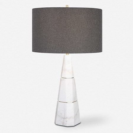 Uttermost Citadel Marble Table Lamp With Charcoal Gray Shade