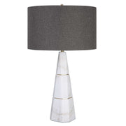 Uttermost Citadel Marble Table Lamp With Charcoal Gray Shade