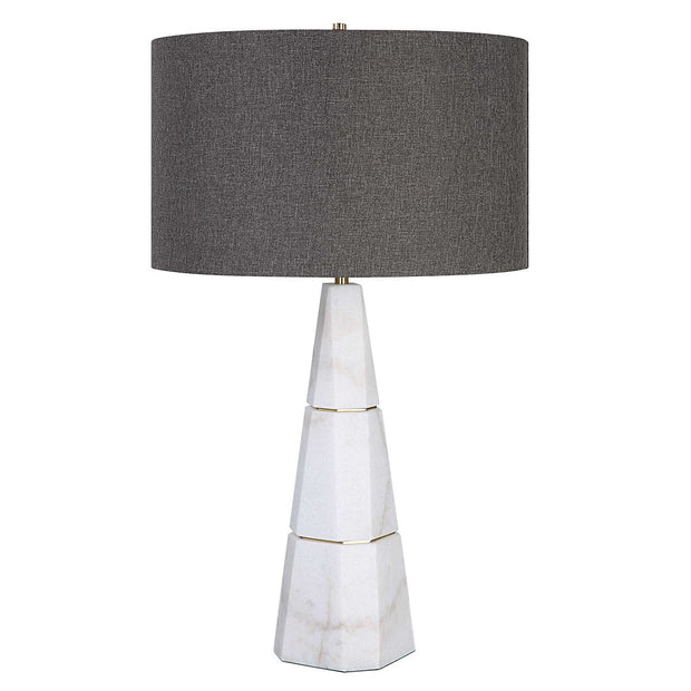 Uttermost Citadel Marble Table Lamp With Charcoal Gray Shade