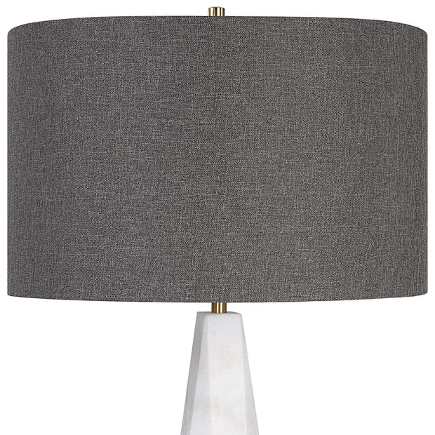 Uttermost Citadel Marble Table Lamp With Charcoal Gray Shade
