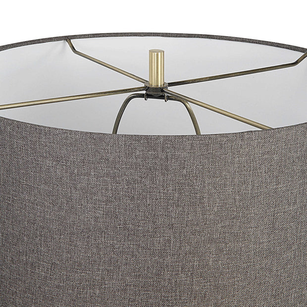 Uttermost Citadel Marble Table Lamp With Charcoal Gray Shade