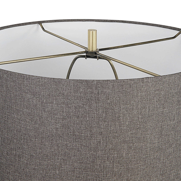 Uttermost Citadel Marble Table Lamp With Charcoal Gray Shade