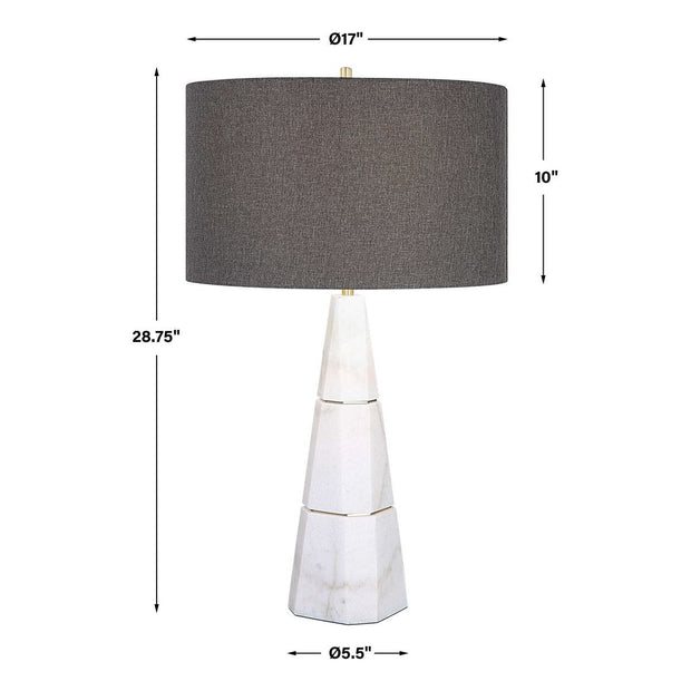 Uttermost Citadel Marble Table Lamp With Charcoal Gray Shade