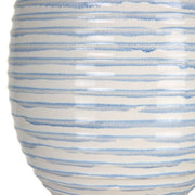 Uttermost Clariot Blue and White Glazed Ceramic Table Lamp With White Linen Shade