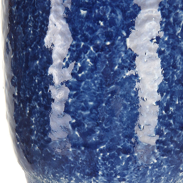Uttermost Newport Cobalt Blue Glazed Ceramic Table Lamp With White Linen Shade