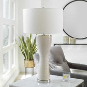 Uttermost Amphora Off-White Crackle Glaze Ceramic Table Lamp With White Drum Shade