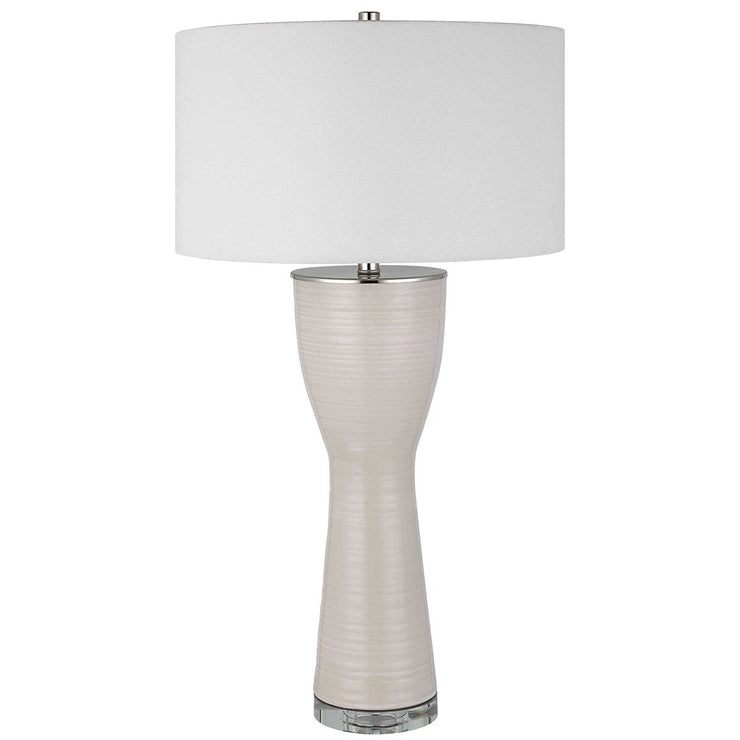 Uttermost Amphora Off-White Crackle Glaze Ceramic Table Lamp With White Drum Shade