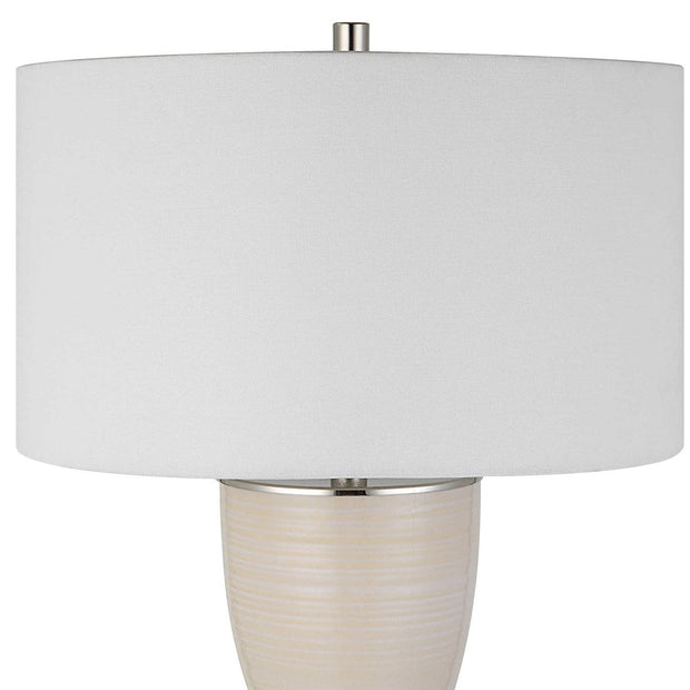 Uttermost Amphora Off-White Crackle Glaze Ceramic Table Lamp With White Drum Shade