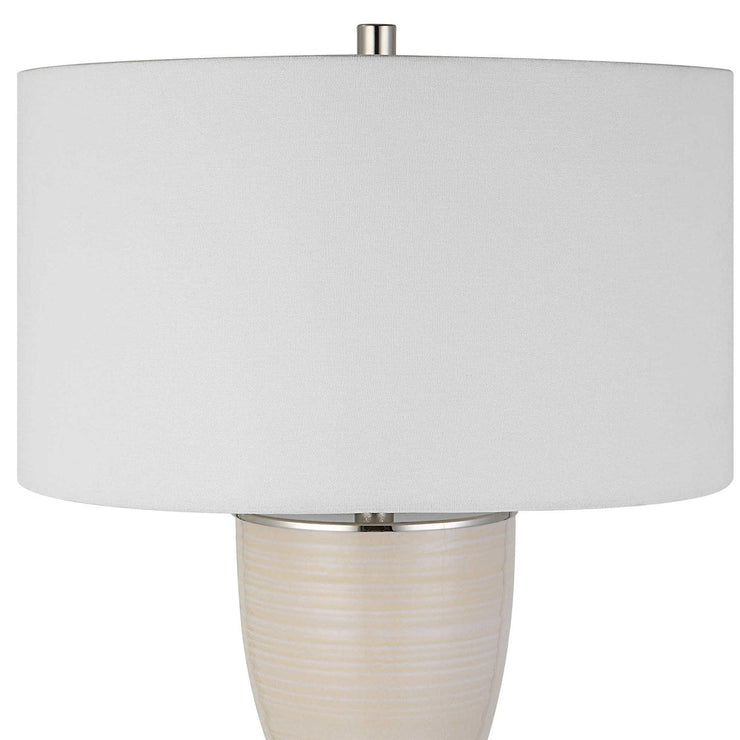 Uttermost Amphora Off-White Crackle Glaze Ceramic Table Lamp With White Drum Shade