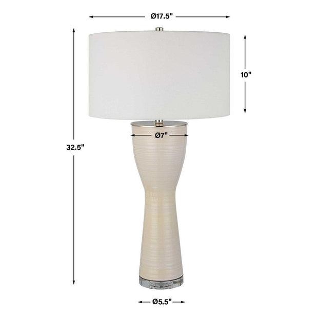 Uttermost Amphora Off-White Crackle Glaze Ceramic Table Lamp With White Drum Shade