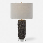 Uttermost Nettle Mushroom Gray Glazed Ceramic Table Lamp With Drum Shade